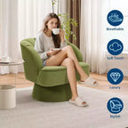 Poltrona Girevole a 360°, Velluto / Teddy Fleece, Colori Multipli, Posto Singolo