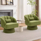 Poltrona Girevole a 360°, Velluto / Teddy Fleece, Colori Multipli, Posto Singolo