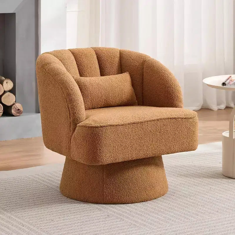 Poltrona Girevole a 360°, Velluto / Teddy Fleece, Colori Multipli, Posto Singolo