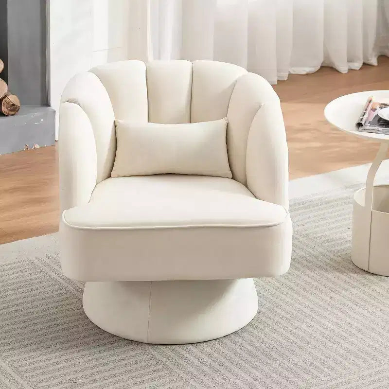 Poltrona Girevole a 360°, Velluto / Teddy Fleece, Colori Multipli, Posto Singolo
