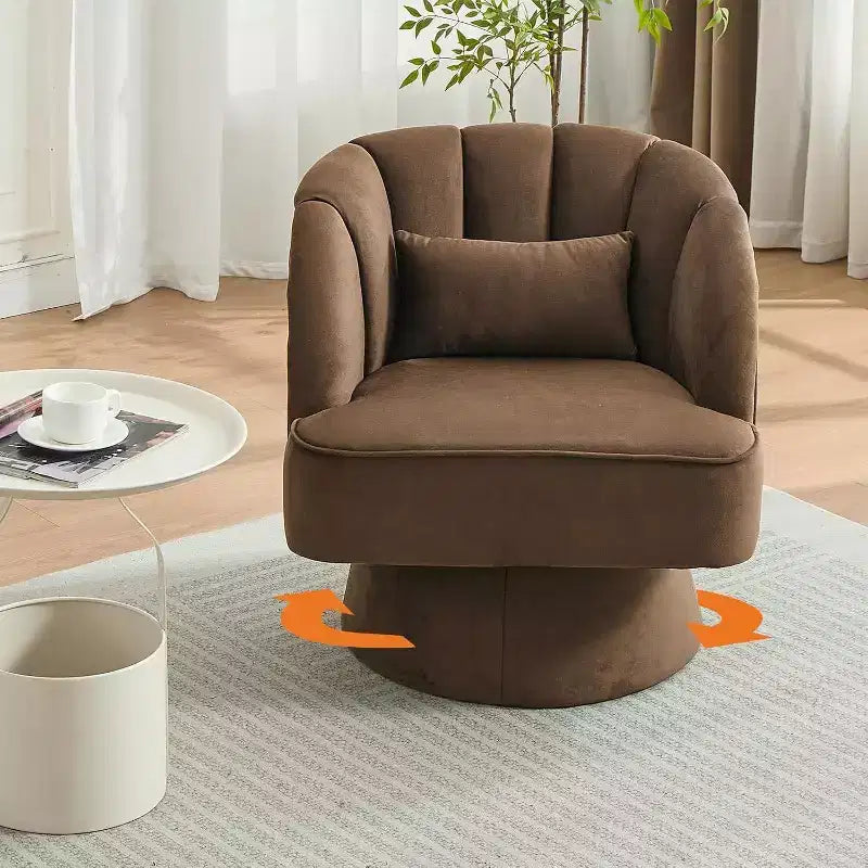 Poltrona Girevole a 360°, Velluto / Teddy Fleece, Colori Multipli, Posto Singolo