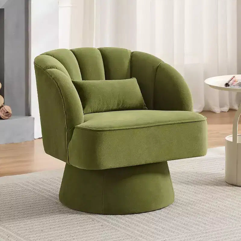 Poltrona Girevole a 360°, Velluto / Teddy Fleece, Colori Multipli, Posto Singolo