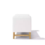 Pouf contenitore in tessuto Bouclé Beige, Rettangolare, 1 posto a sedere
