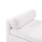 Pouf contenitore in tessuto Bouclé Beige, Rettangolare, 1 posto a sedere
