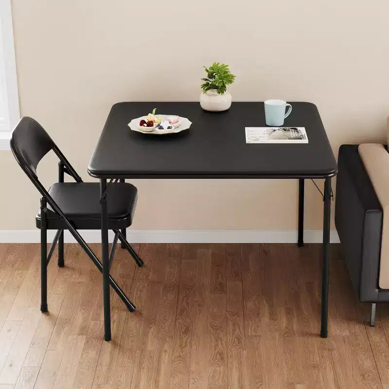 Tavolo da gioco quadrato pieghevole beige / nero / grigio, 4 persone, 86 x 86 cm