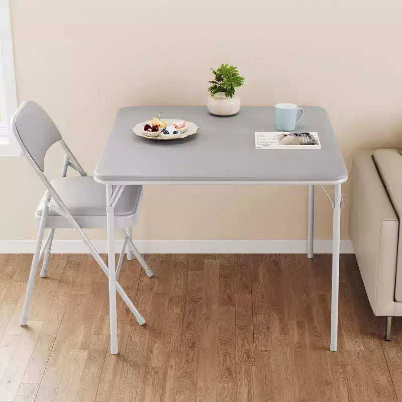 Tavolo da gioco quadrato pieghevole beige / nero / grigio, 4 persone, 86 x 86 cm
