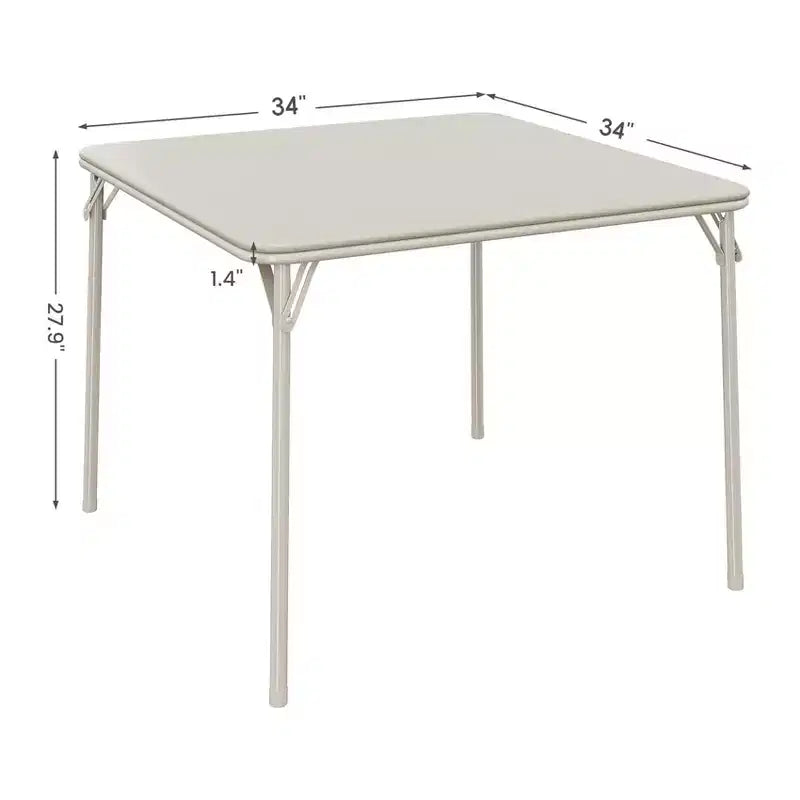 Tavolo da gioco quadrato pieghevole beige / nero / grigio, 4 persone, 86 x 86 cm