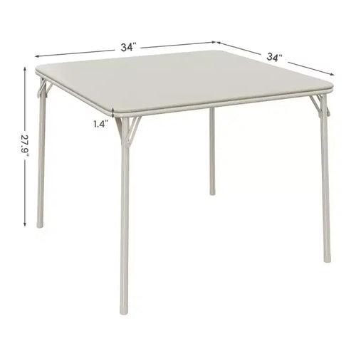 Tavolo da gioco quadrato pieghevole beige / nero / grigio, 4 persone, 86 x 86 cm