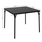 Tavolo da gioco quadrato pieghevole beige / nero / grigio, 4 persone, 86 x 86 cm