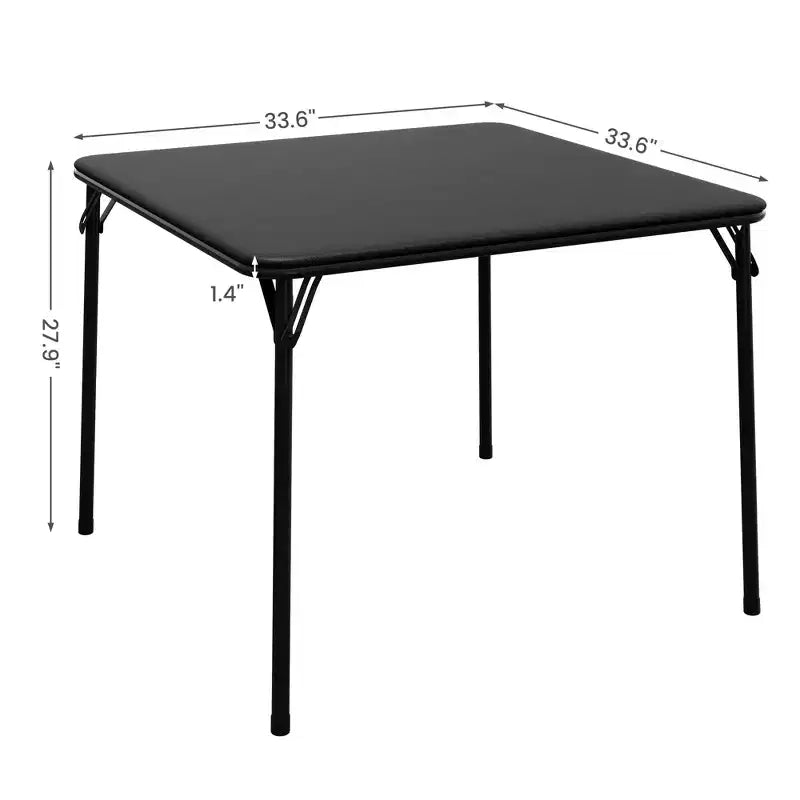 Tavolo da gioco quadrato pieghevole beige / nero / grigio, 4 persone, 86 x 86 cm