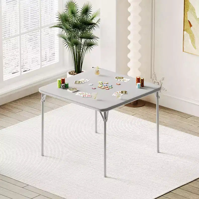Tavolo da gioco quadrato pieghevole beige / nero / grigio, 4 persone, 86 x 86 cm
