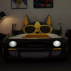Letto da corsa bianco e rosso con faro a LED, singolo, per 1 persona