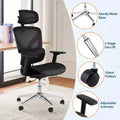 Sedia da Ufficio Ergonomica in Rete Nera, Braccioli 4D, Supporto Lombare, Seduta Singola