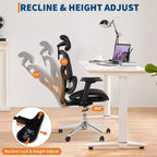 Sedia da Ufficio Ergonomica in Rete Nera, Braccioli 4D, Supporto Lombare, Seduta Singola
