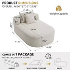 Chaise longue in velluto a coste beige / nero / blu / grigio scuro / verde con 2 cuscini, divano letto convertibile, 1 posto