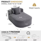 Chaise longue in velluto a coste beige / nero / blu / grigio scuro / verde con 2 cuscini, divano letto convertibile, 1 posto