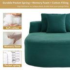 Chaise longue in velluto a coste beige / nero / blu / grigio scuro / verde con 2 cuscini, divano letto convertibile, 1 posto