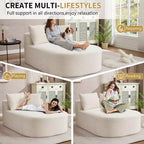 Chaise longue in velluto a coste beige / nero / blu / grigio scuro / verde con 2 cuscini, divano letto convertibile, 1 posto