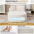 Chaise longue in velluto a coste beige / nero / blu / grigio scuro / verde con 2 cuscini, divano letto convertibile, 1 posto