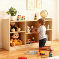 2-Tier Wood Montessori Cabinet for Kids, Toddler Room Book Shelves Toy Organizers & Storage for Kids, Furniture of Classroom, Nursery, Playroom