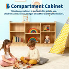 Mobiletto a 2 Ripiani in Legno per Bambini – Organizzatore Regolabile