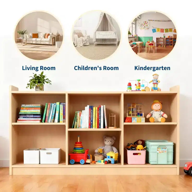 Mobiletto a 2 Ripiani in Legno per Bambini – Organizzatore Regolabile
