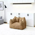 Divano-poltrona in gommapiuma grigia, stile "lazy", 2 posti