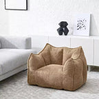 Divano-poltrona in gommapiuma grigia, stile "lazy", 2 posti