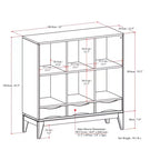Libreria a 6 scomparti color noce con 3 cassetti, singola