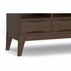 Libreria a 6 scomparti color noce con 3 cassetti, singola