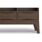 Libreria a 6 scomparti color noce con 3 cassetti, singola