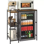 Supporto frigo in metallo nero con ripiano portaoggetti e parte superiore regolabile, monouso