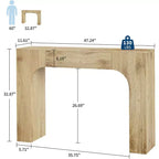 Consolle in legno marrone, stile rustico, montaggio da 1 persona, 120 cm / 160 cm