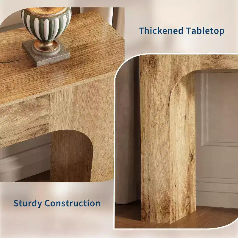 Consolle in legno marrone, stile rustico, montaggio da 1 persona, 120 cm / 160 cm