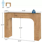 Consolle in legno marrone, stile rustico, montaggio da 1 persona, 120 cm / 160 cm
