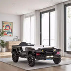 Letto Singolo a Tema Fuoristrada SUV Nero con Luci LED, Effetti Sonori e Rivestimento in Similpelle