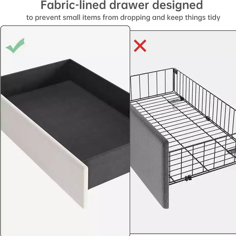 Struttura Letto a Piattaforma Matrimoniale Beige in Velluto, con 4 Cassetti Portaoggetti e Stazione di Ricarica Integrata