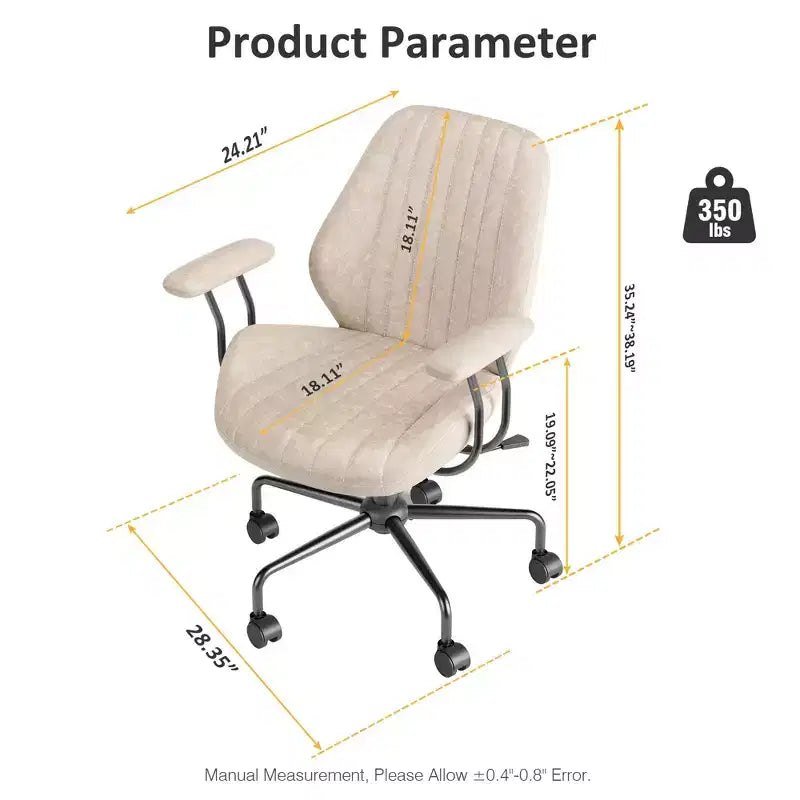 Sedia da ufficio ergonomica – Rivestimento in tessuto scamosciato, seduta singola