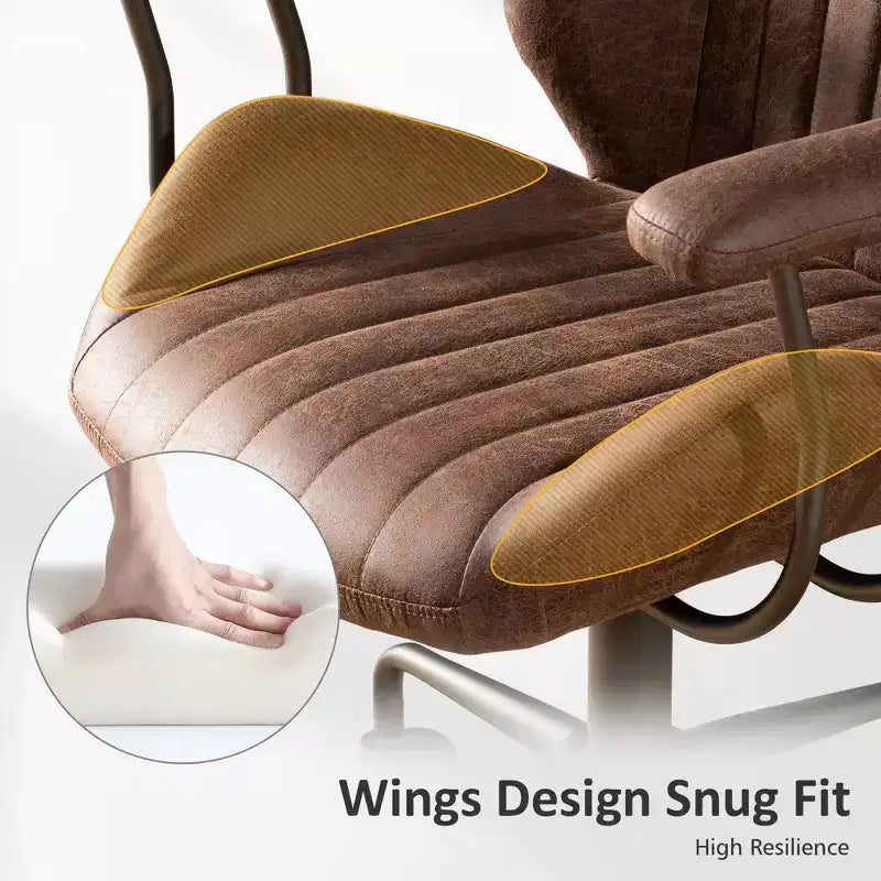 Sedia da ufficio ergonomica – Rivestimento in tessuto scamosciato, seduta singola
