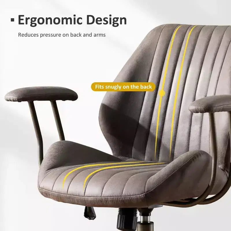 Sedia da ufficio ergonomica – Rivestimento in tessuto scamosciato, seduta singola