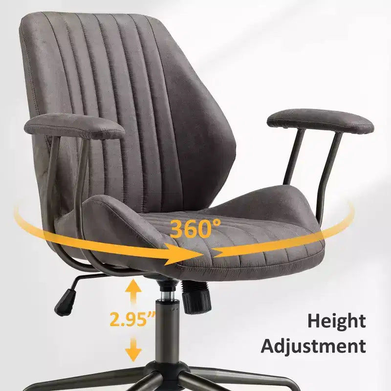 Sedia da ufficio ergonomica – Rivestimento in tessuto scamosciato, seduta singola