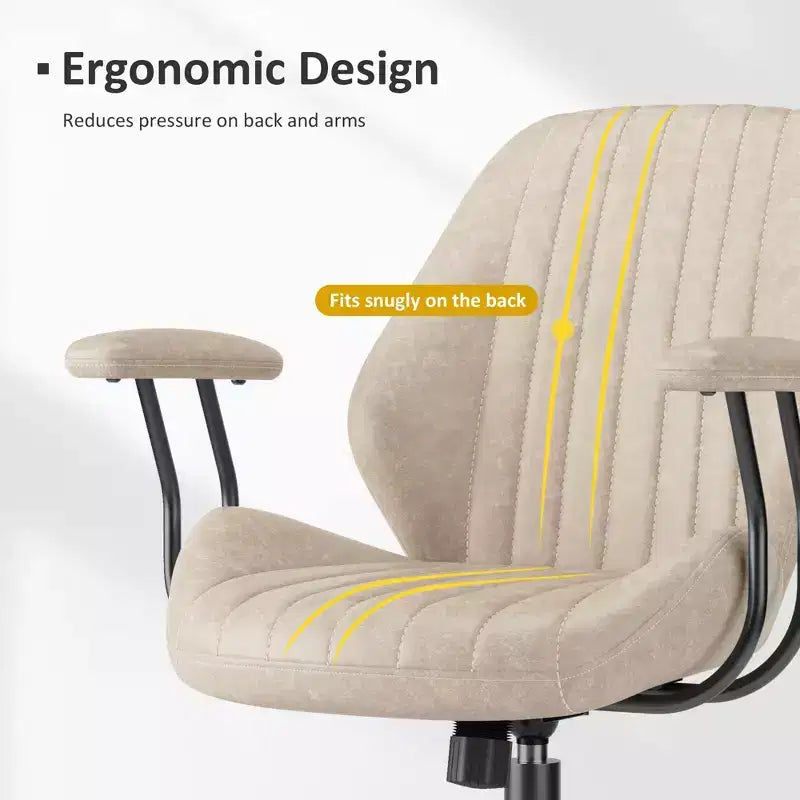 Sedia da ufficio ergonomica – Rivestimento in tessuto scamosciato, seduta singola