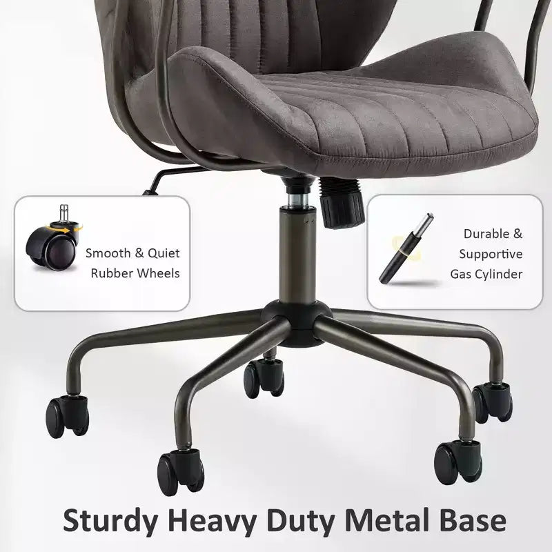 Sedia da ufficio ergonomica – Rivestimento in tessuto scamosciato, seduta singola