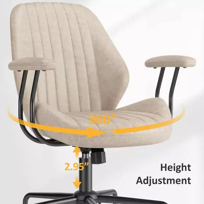 Sedia da ufficio ergonomica – Rivestimento in tessuto scamosciato, seduta singola