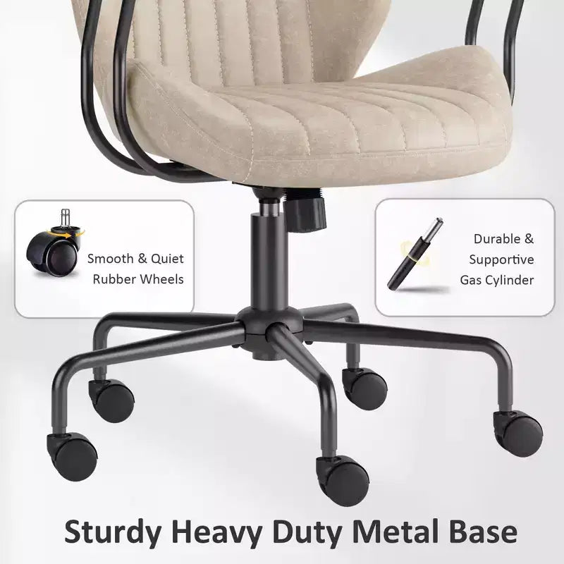 Sedia da ufficio ergonomica – Rivestimento in tessuto scamosciato, seduta singola