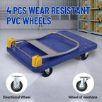 Carrello a piattaforma pieghevole blu, 1 persona, 24×40 in / 36×24 in