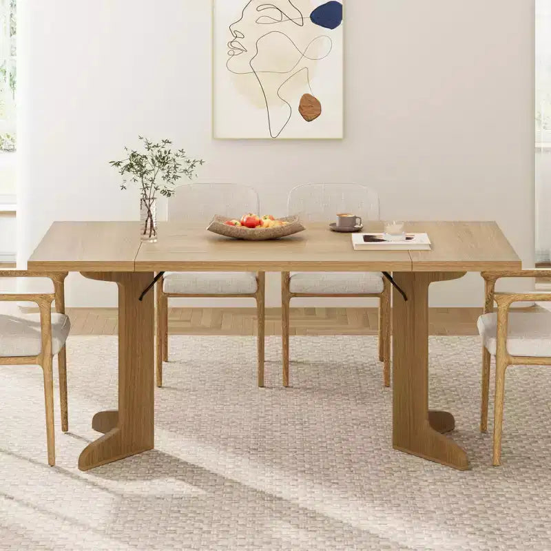 Tavolo da pranzo rettangolare in legno nero/noce, 6 posti, stile rustico