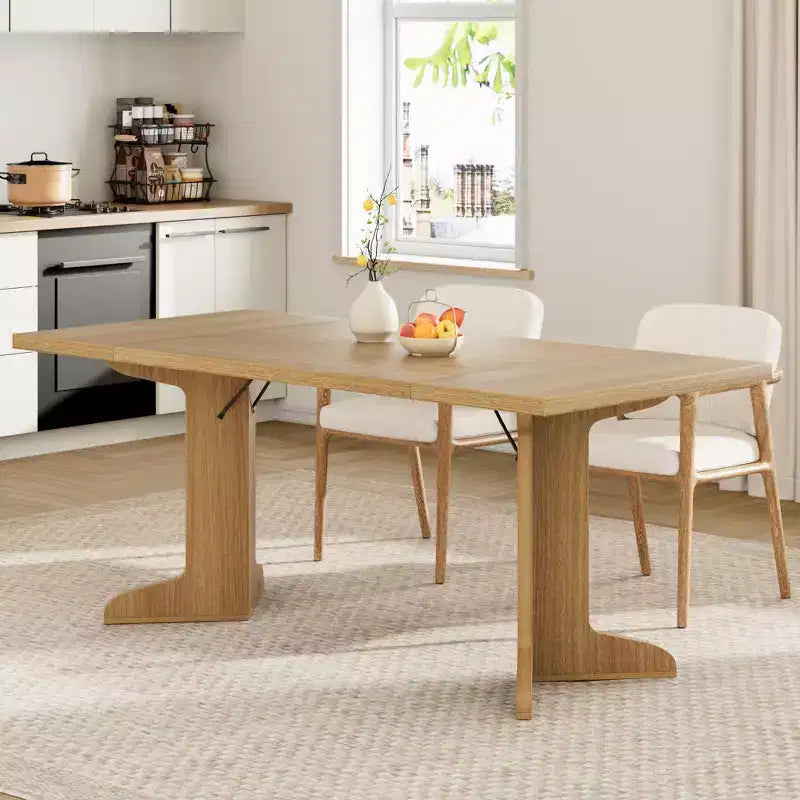 Tavolo da pranzo rettangolare in legno nero/noce, 6 posti, stile rustico