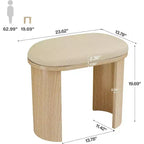 Sgabello da toeletta ovale beige, singolo