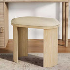 Sgabello da toeletta ovale beige, singolo